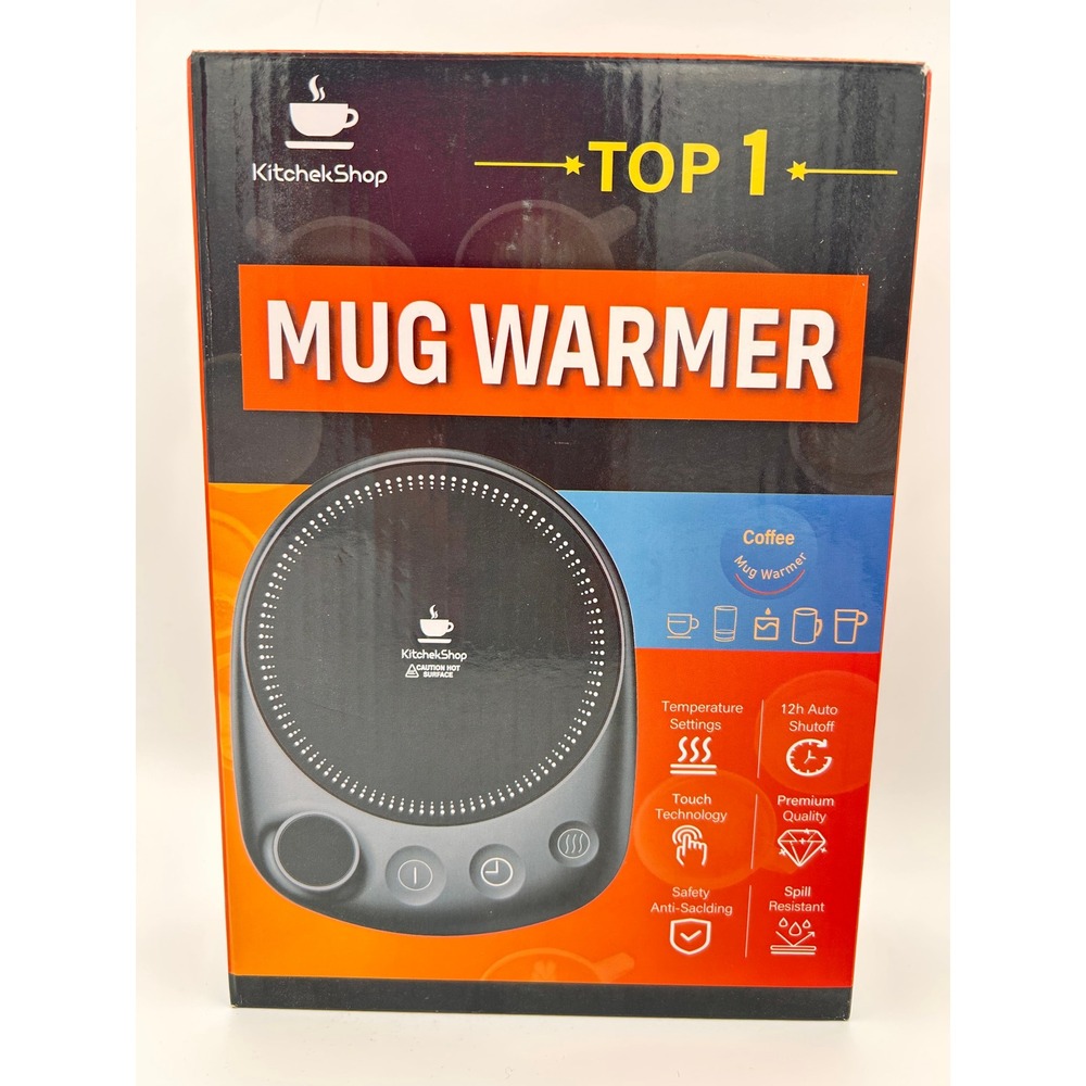 KitchekShop Mug Warmer Unisex OS Black New S-004 Auto Shutoff Touch Control